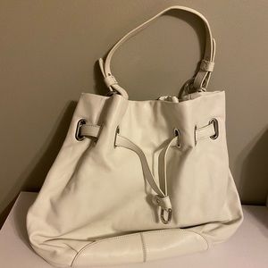 Cole Haan White Bucket Hobo Bag
